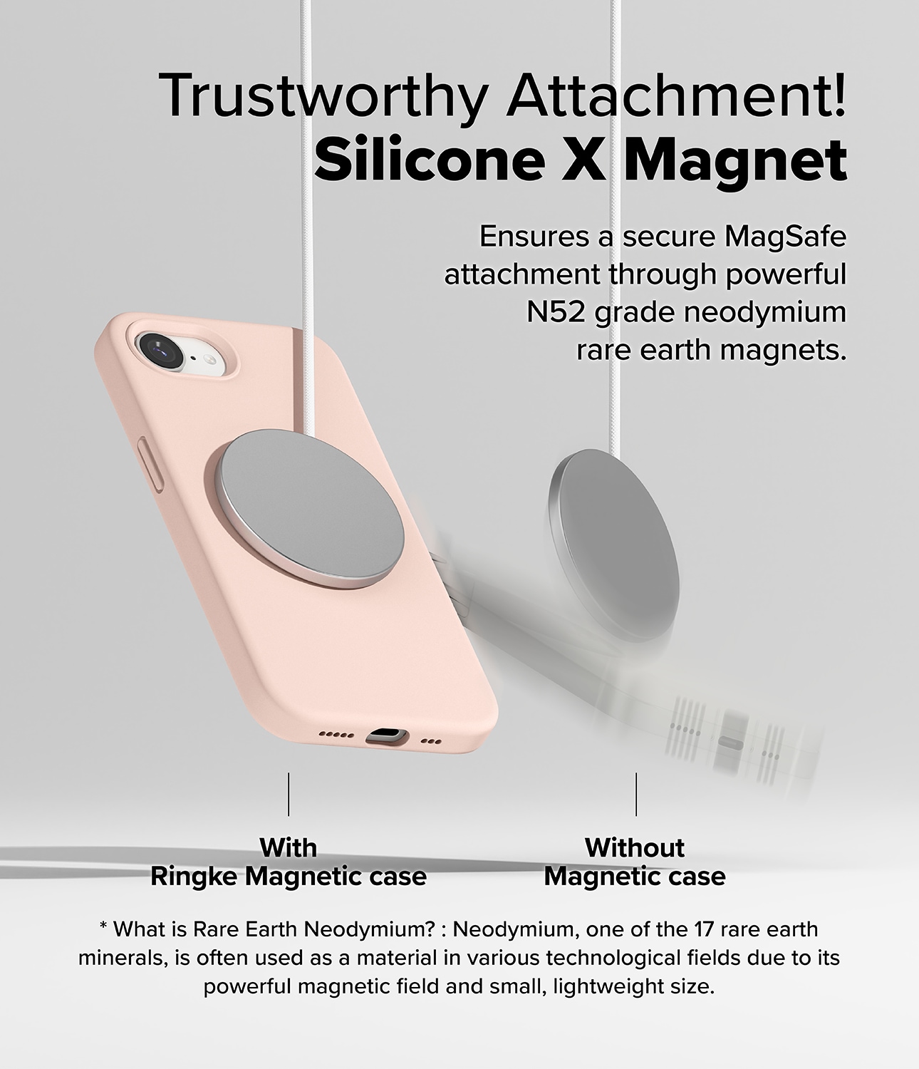 iPhone SE 4 MagSafe silikondeksel, Pink Sand