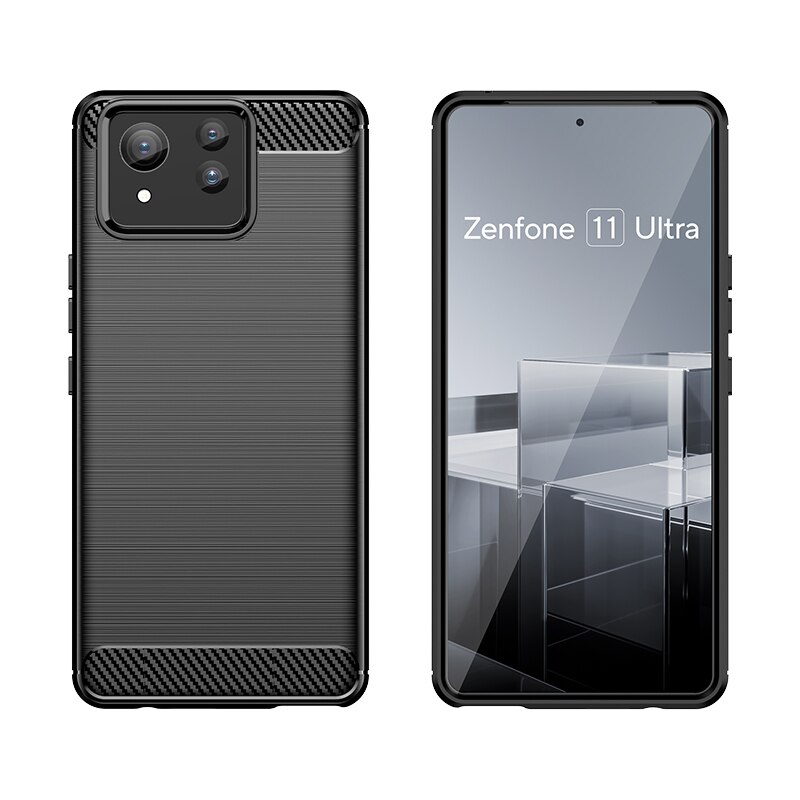 Asus Zenfone 11 Ultra TPU-deksel Brushed, Svart