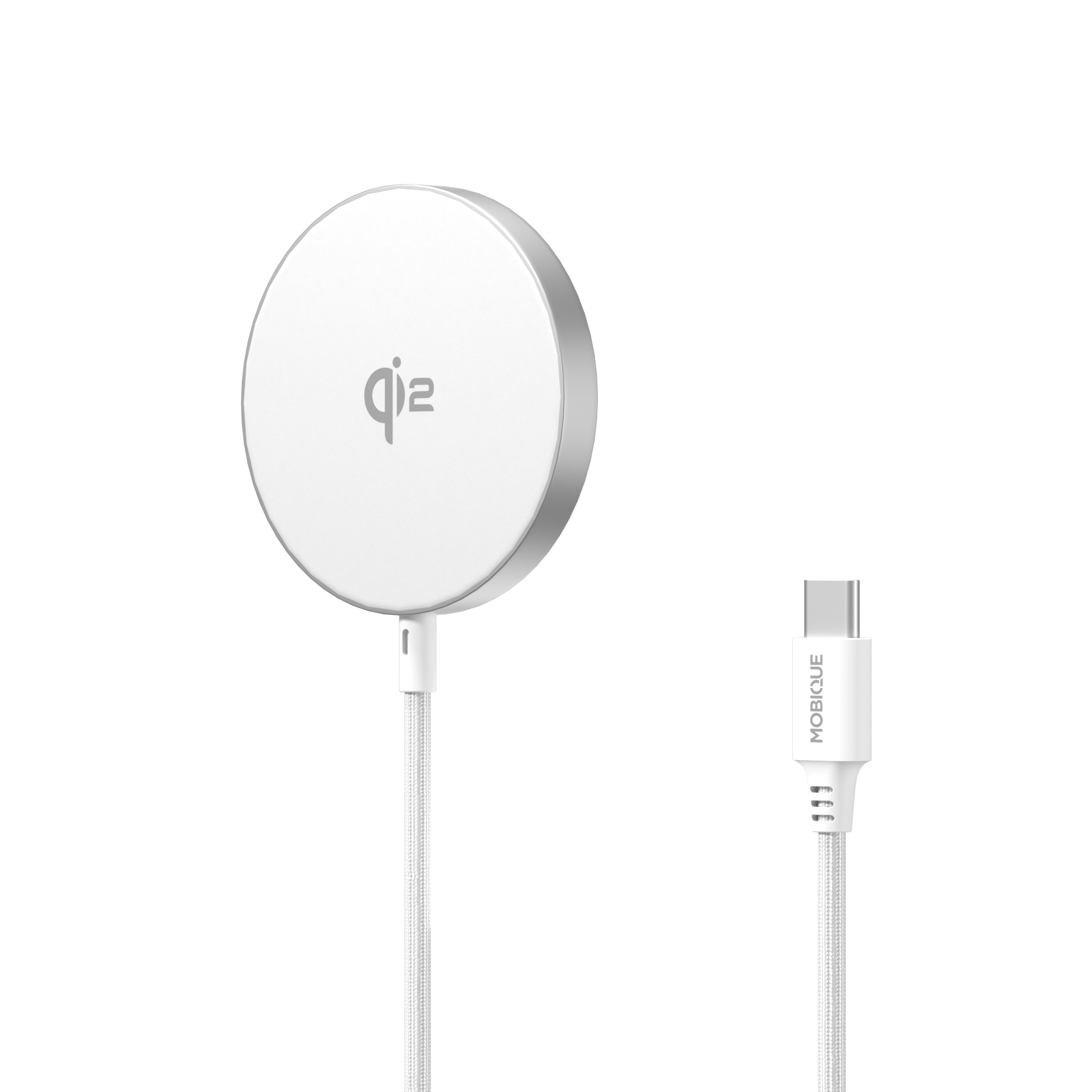 Apple iPhone 15 Pro Qi2 Magnetisk Trådløs Lader 15W, Hvit