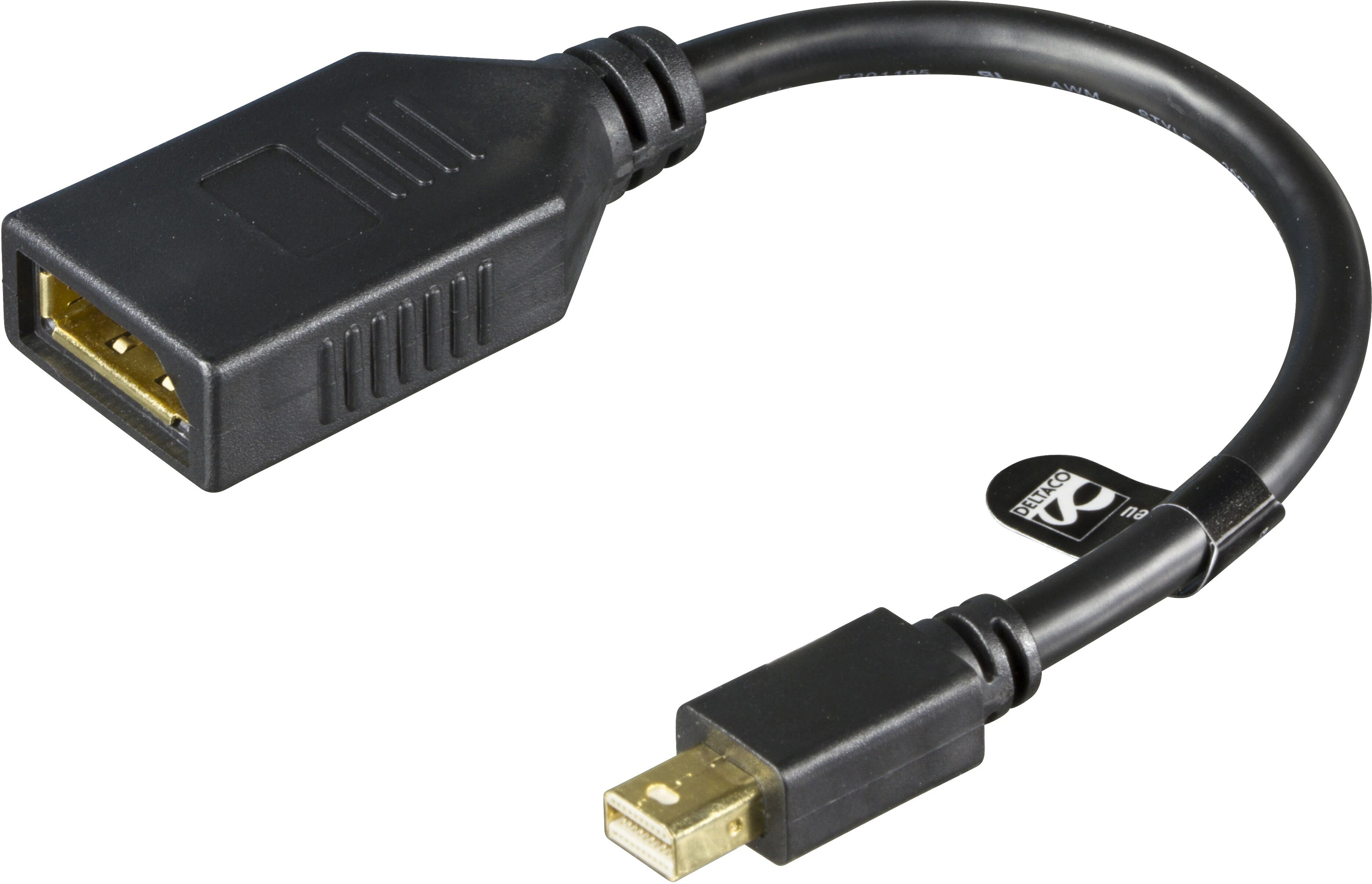 Mini DisplayPort til DisplayPort-adapter Ultra HD 0,2 m, svart