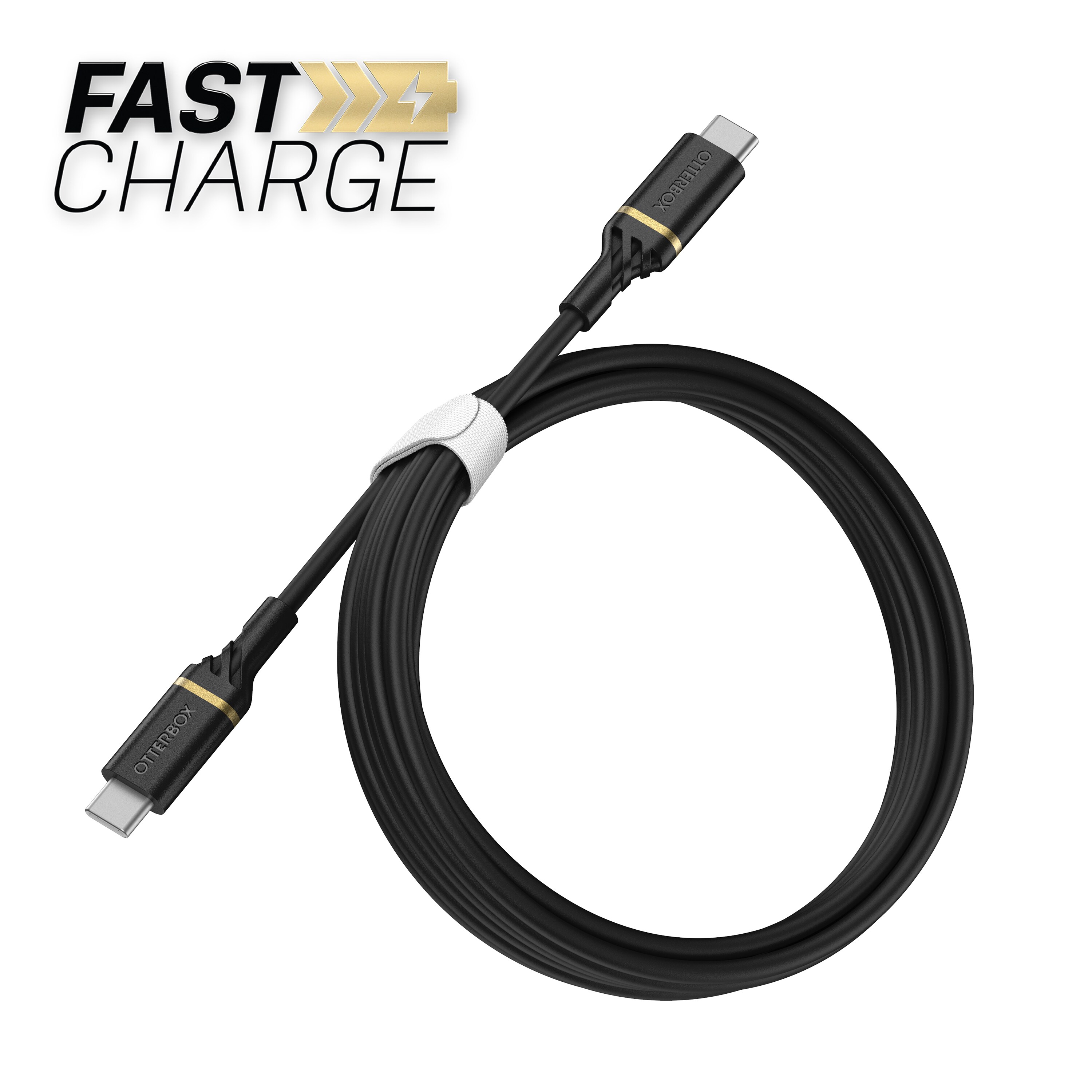 USB-C til USB-C Fast Charge-kabel 2m, Svart