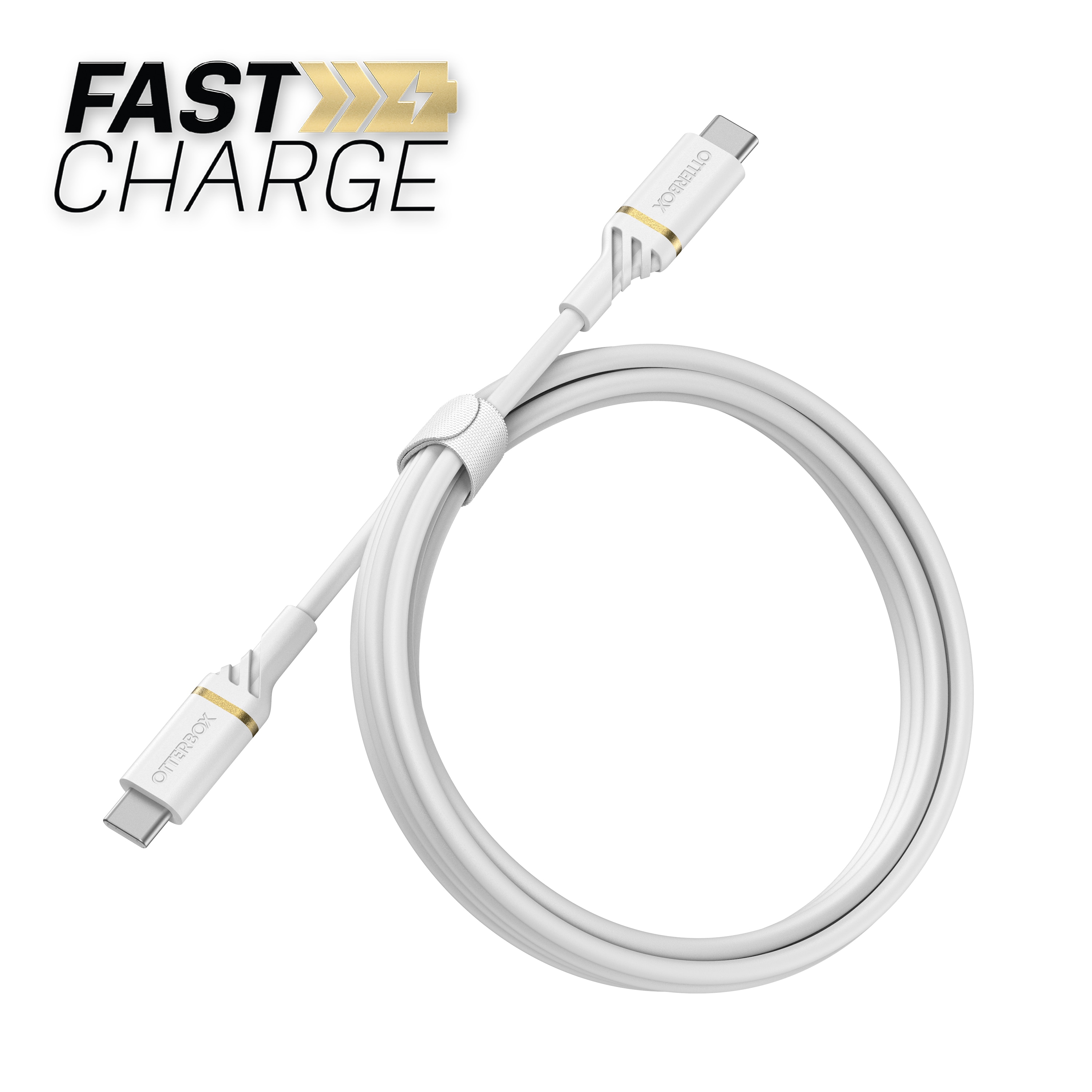 USB-C til USB-C Fast Charge-kabel 1m, Hvit