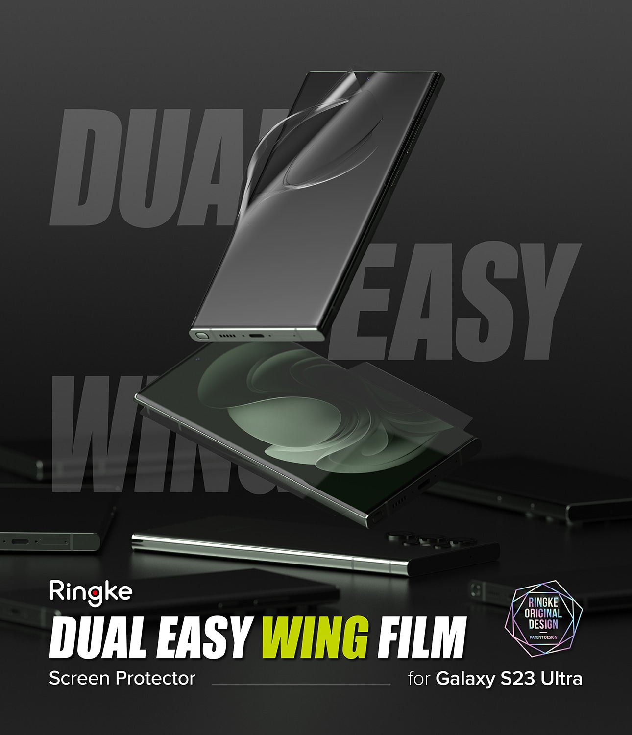 Samsung Galaxy S23 Ultra Skjermbeskytter beskyttelsesfilm - Dual Easy Wing (2-pakning)