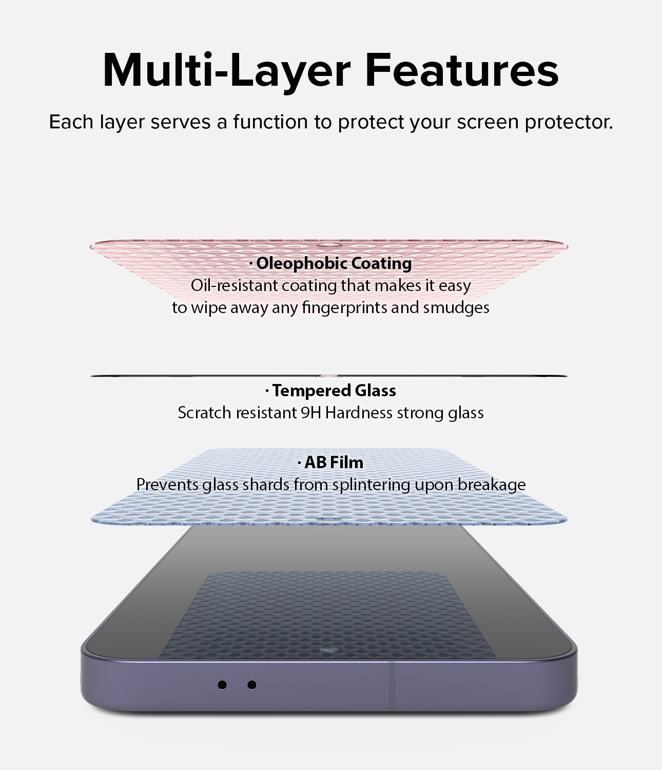 Samsung Galaxy S24 Skjermbeskytter i glass med monteringsramme (2-pakning)