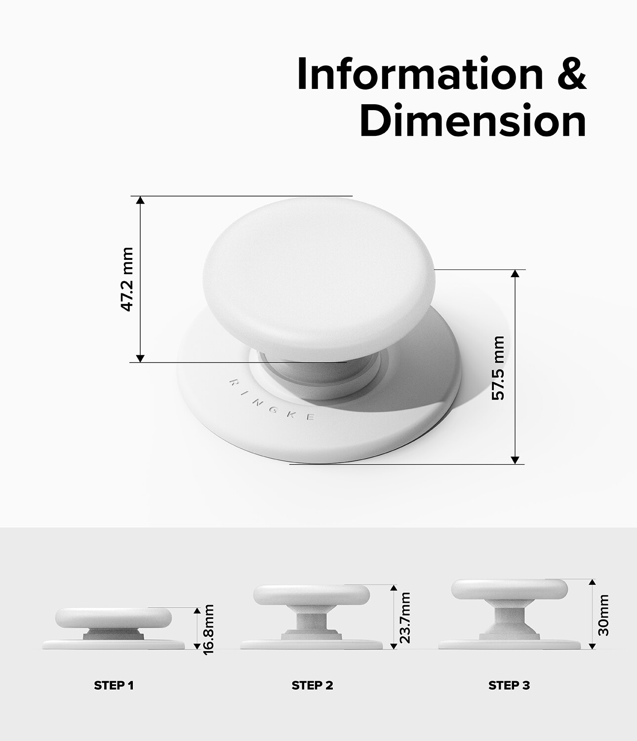 MagSafe Tok Magnetic Holder/stativ, Ice White