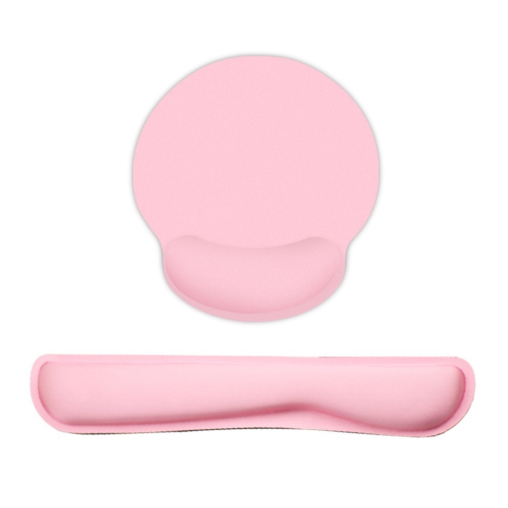 Ergonomisk støtte til tastatur + musematte, Rosa