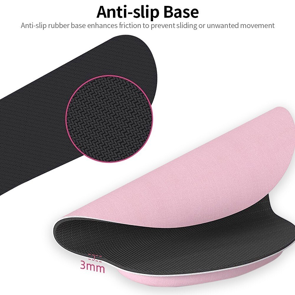 Ergonomisk støtte til tastatur + musematte, Rosa