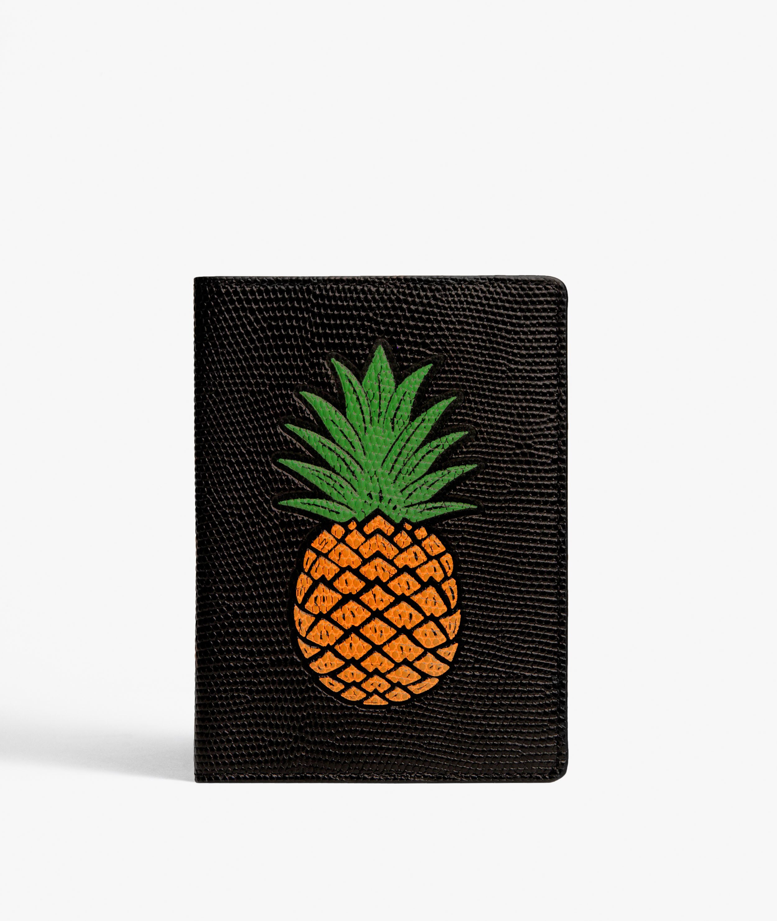 Passetui, Pineapple Orange Lizard Black