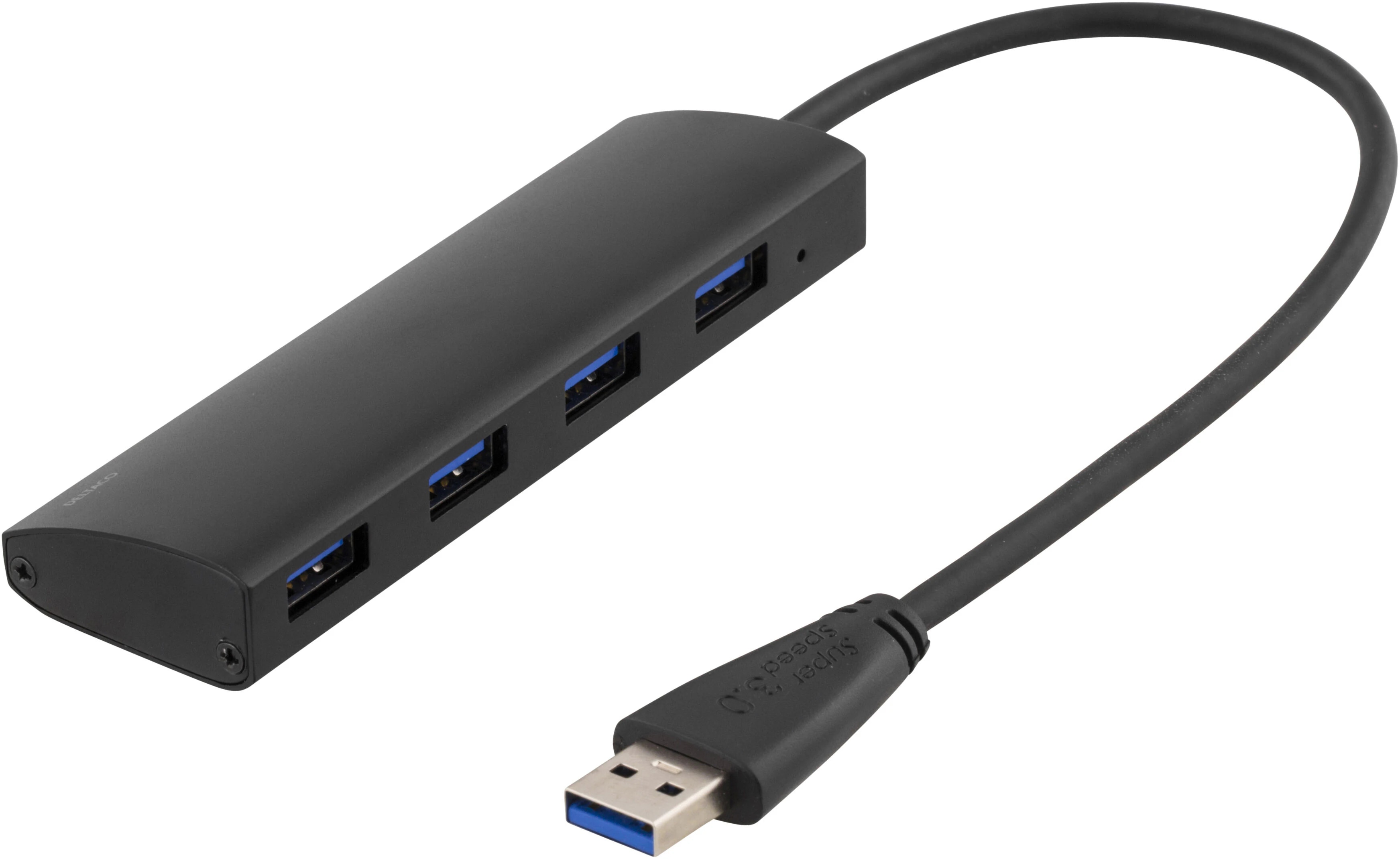 USB-A Hub med 4 porter 5 Gbps, Svart