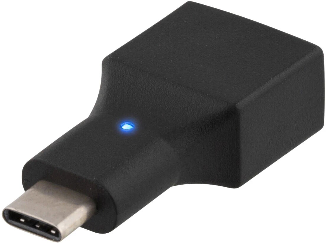 USB-C til USB-A 2.0 Adapter, svart