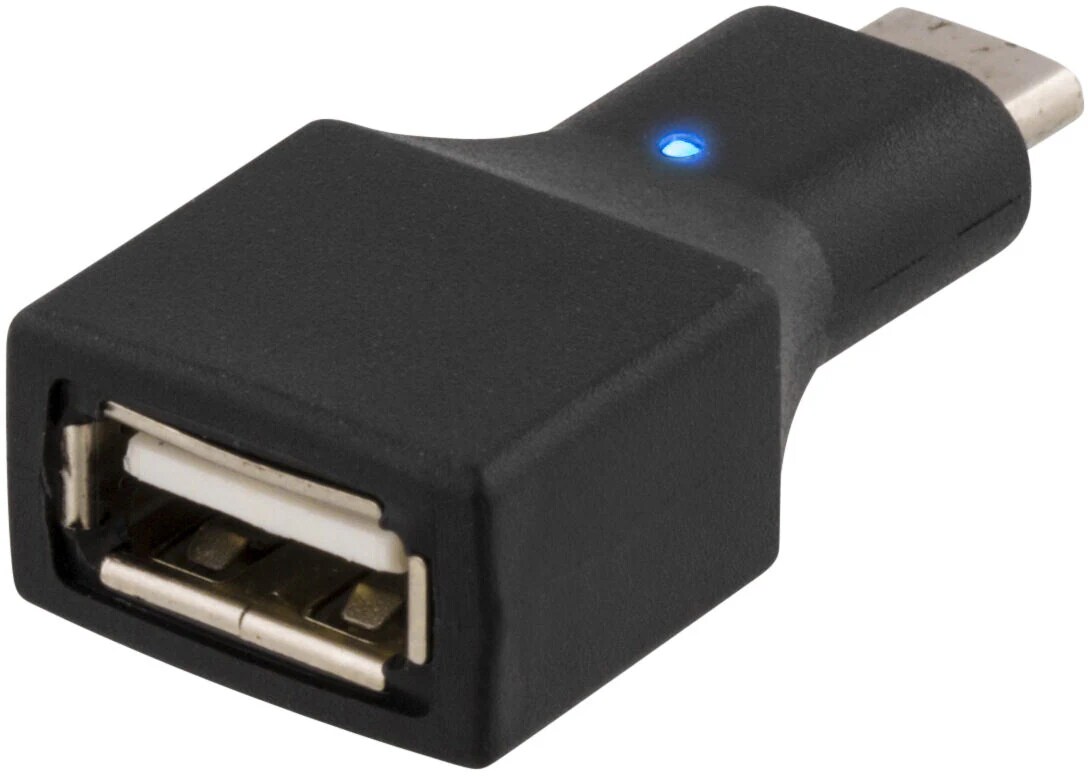 USB-C til USB-A 2.0 Adapter, svart