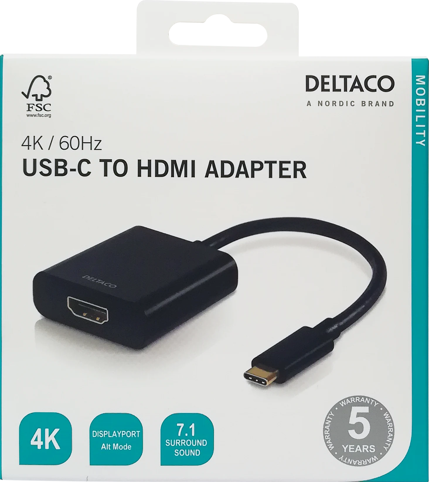 USB-C til HDMI-adapter 4K UHD, svart