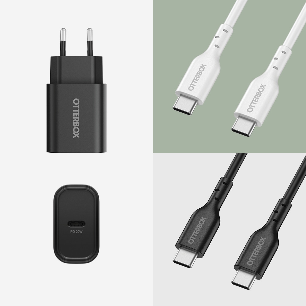 Vegglader USB-C PD 20W, Svart