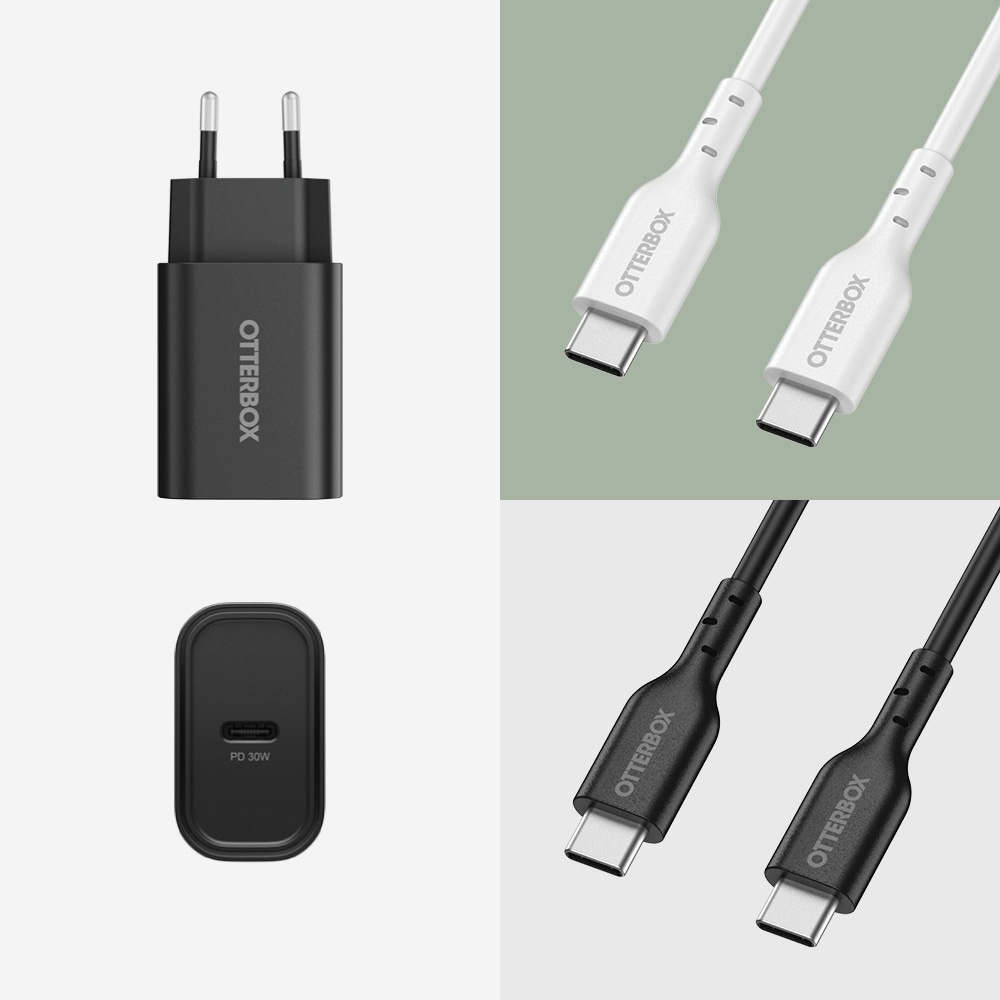 Vegglader USB-C PD 30W, Svart