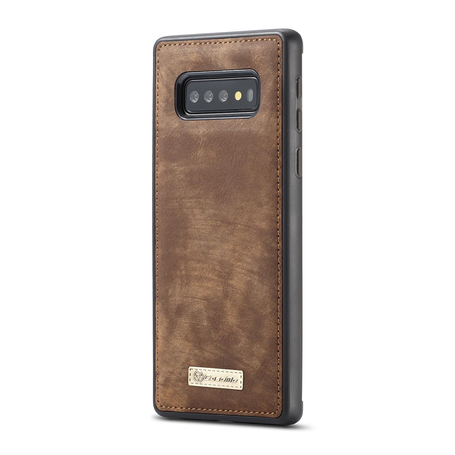 Samsung Galaxy S10 Plus Romslig lommeboketui med mange kortlommer, Brun