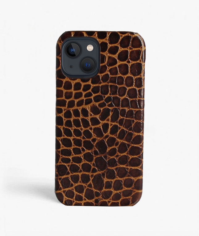 iPhone 13 Pro Deksel Small Croco Brown