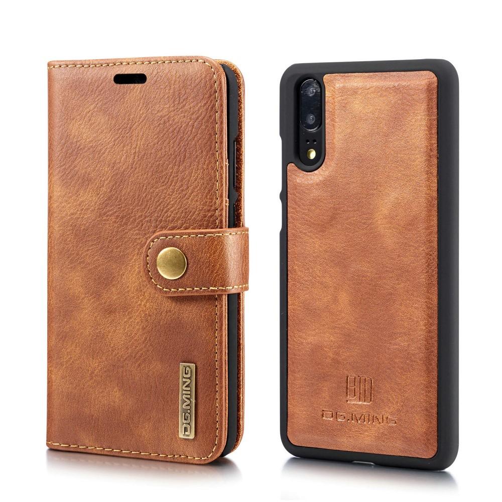 Huawei P20 Lommeboketui med avtakbart deksel, Cognac