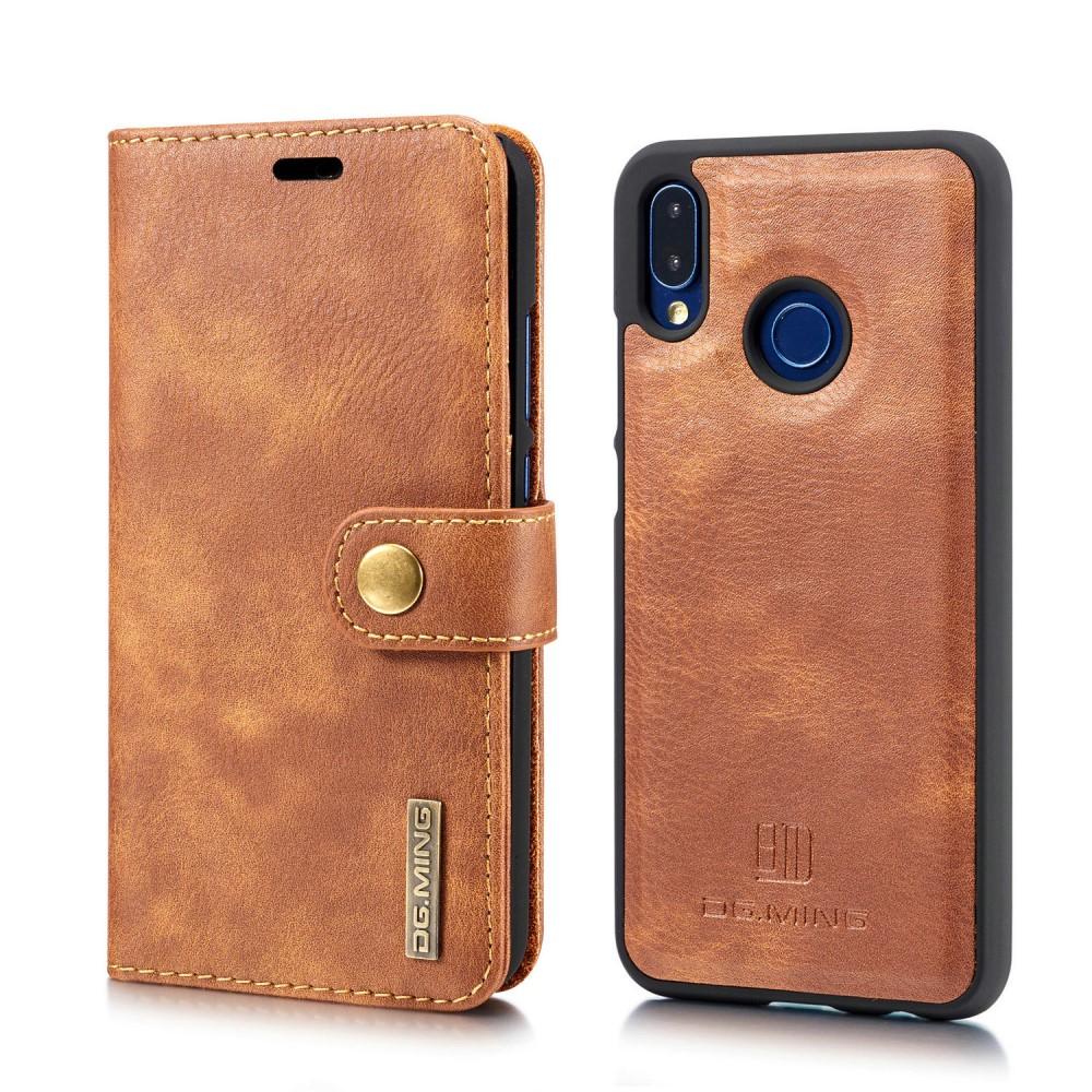 Huawei P20 Lite Lommeboketui med avtakbart deksel, Cognac