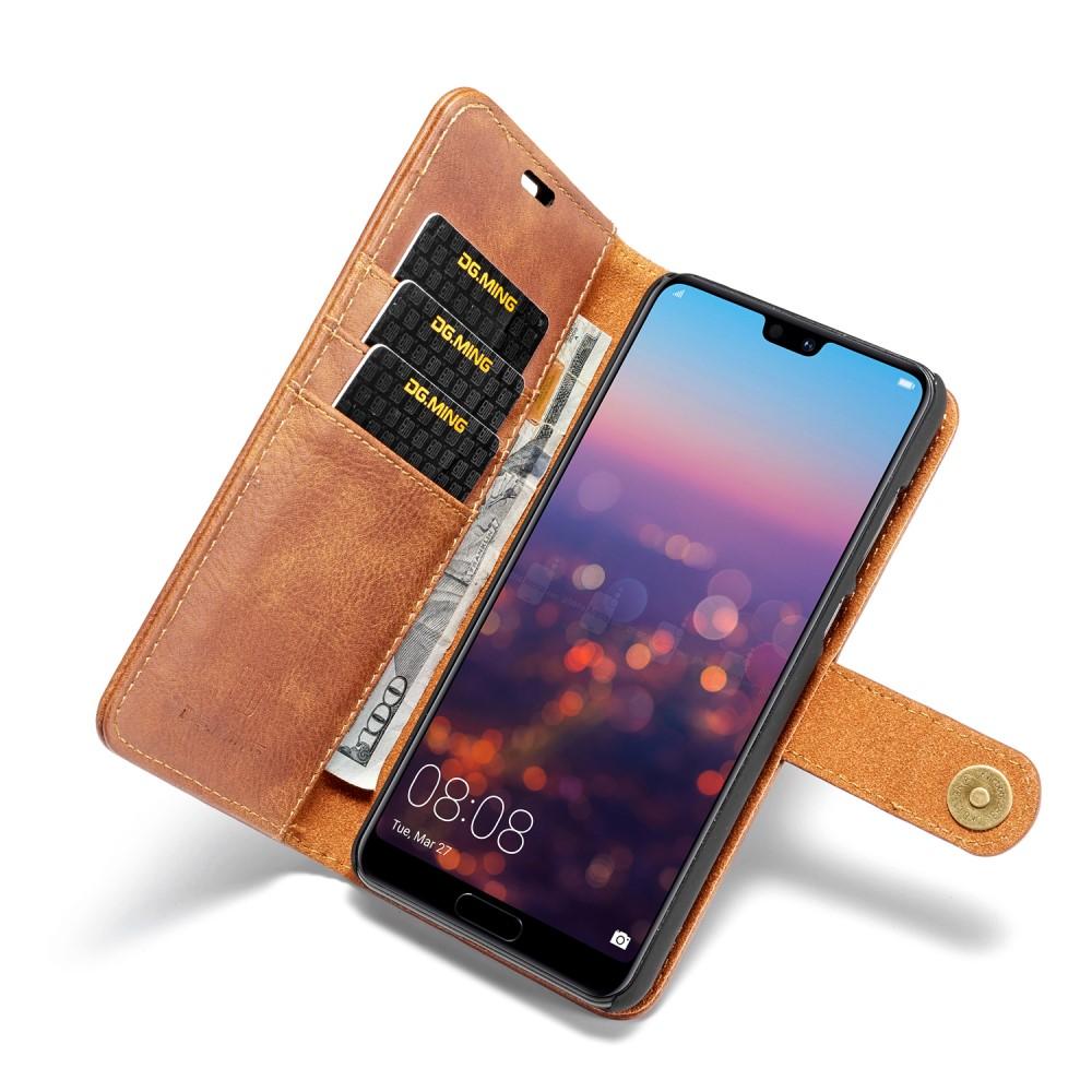 Huawei P20 Pro Lommeboketui med avtakbart deksel, Cognac