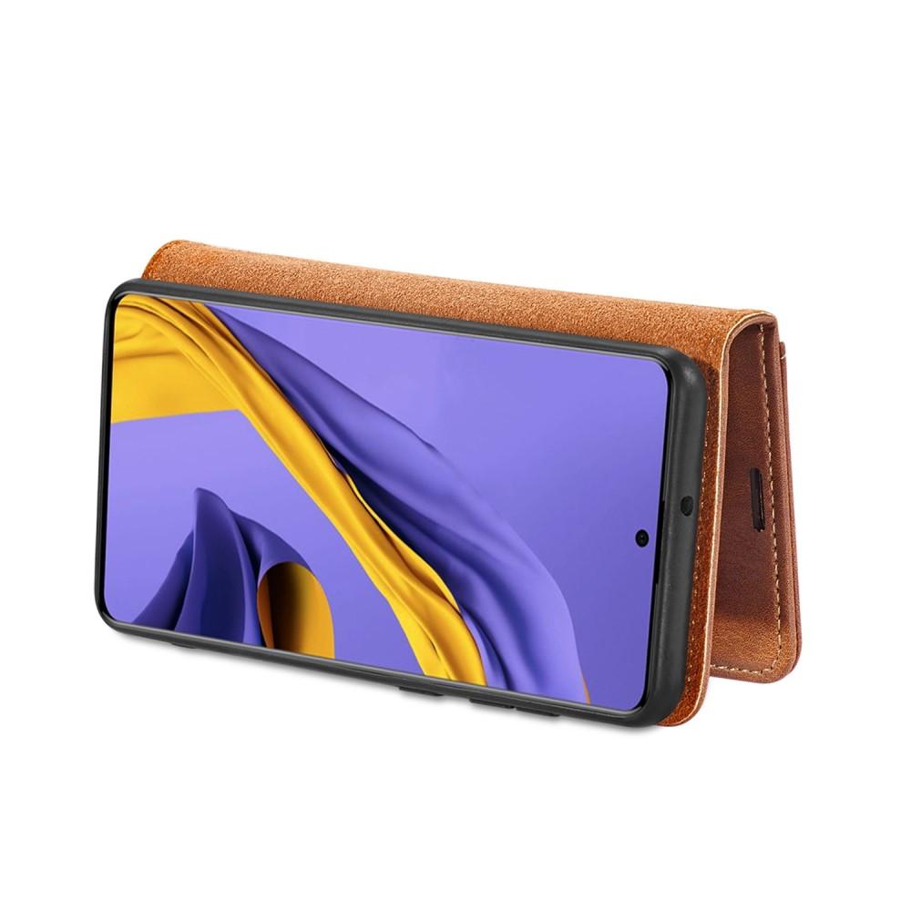 Samsung Galaxy A51 Lommeboketui med avtakbart deksel, Cognac