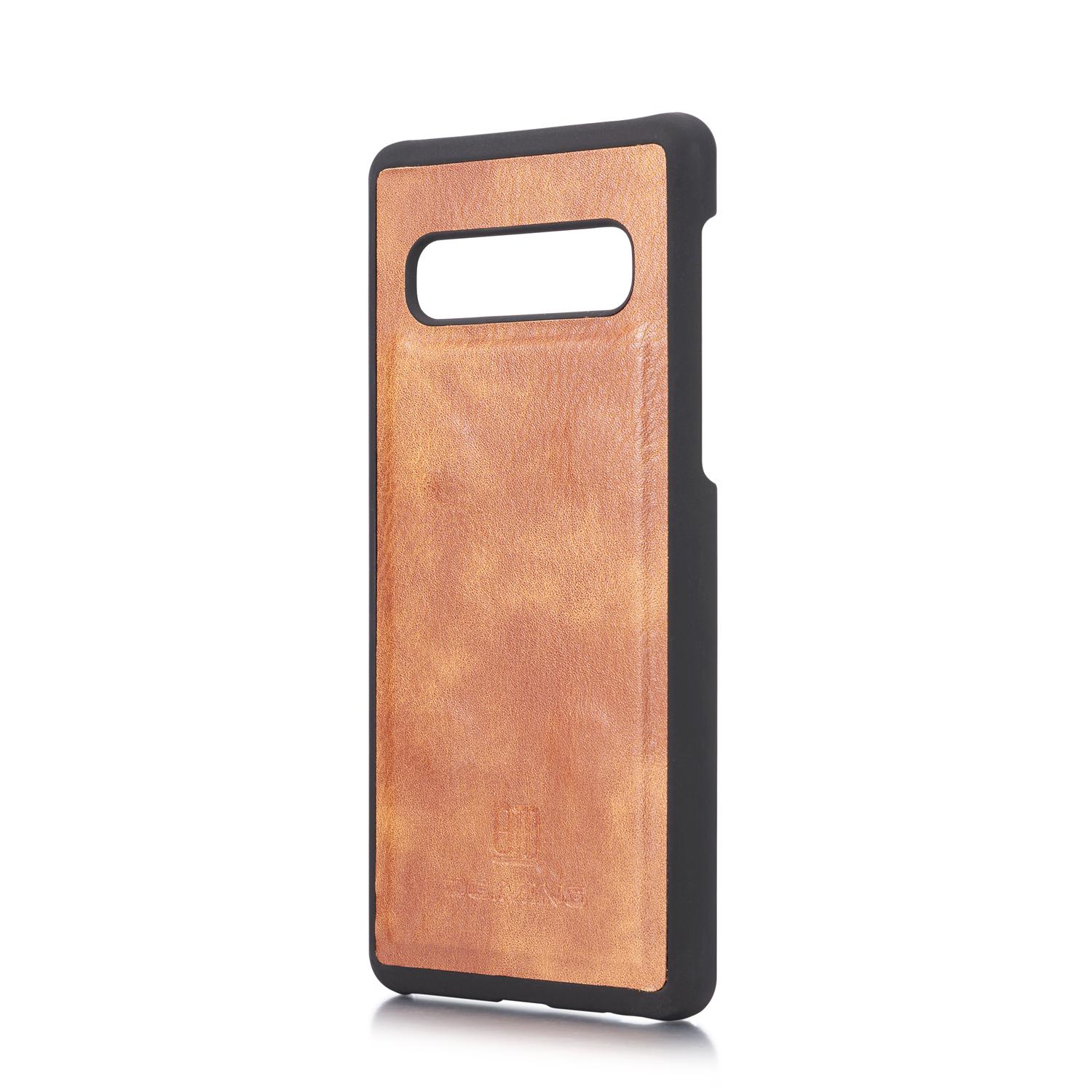 Samsung Galaxy S10 Lommeboketui med avtakbart deksel, Cognac