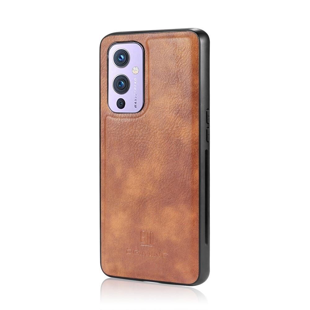  OnePlus 9 Lommeboketui med avtakbart deksel, Cognac