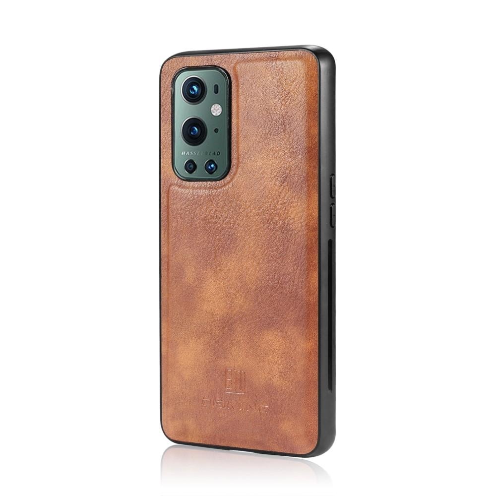  OnePlus 9 Pro Lommeboketui med avtakbart deksel, Cognac