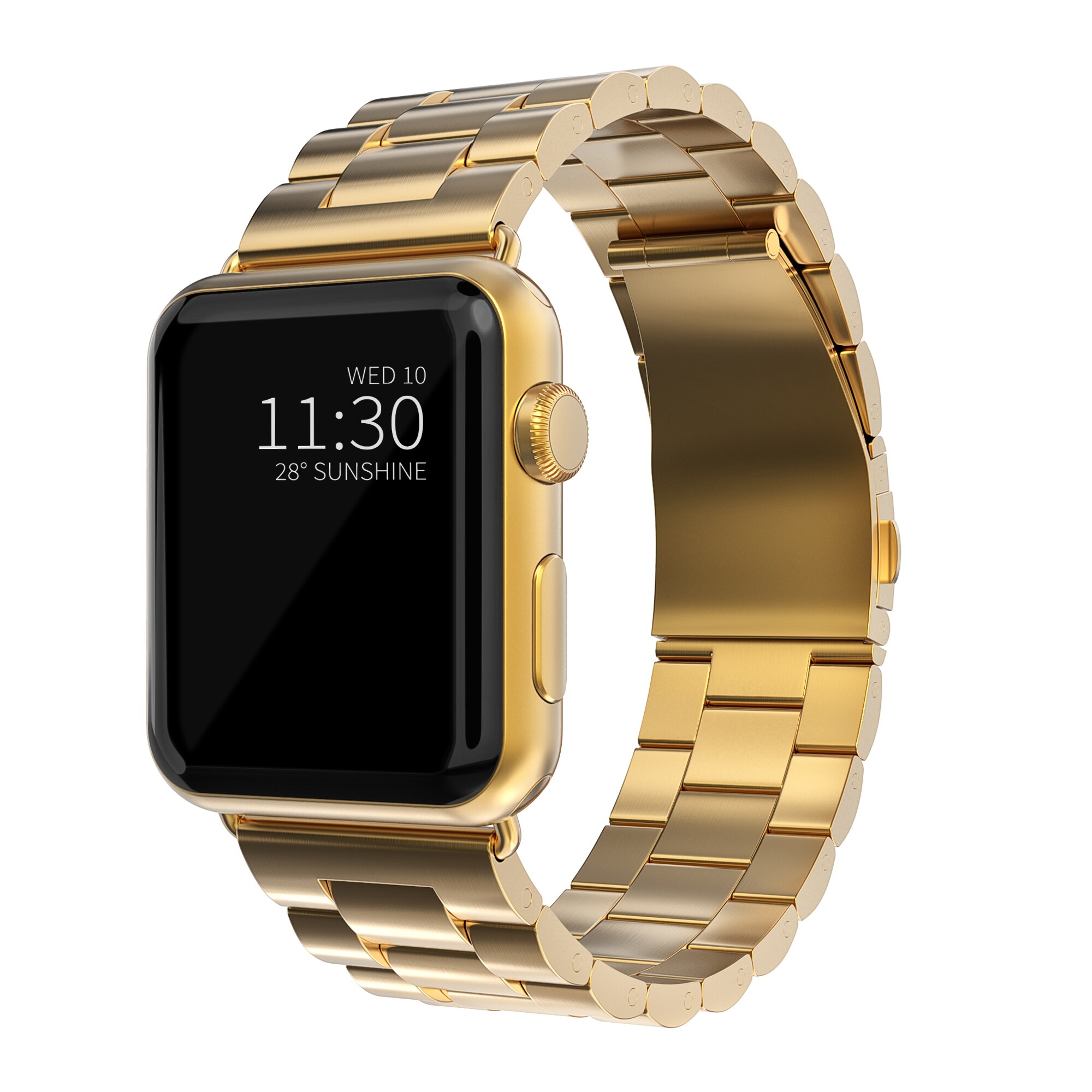 Apple Watch Series 9 45mm Elegant lenkereim i metall, Gull