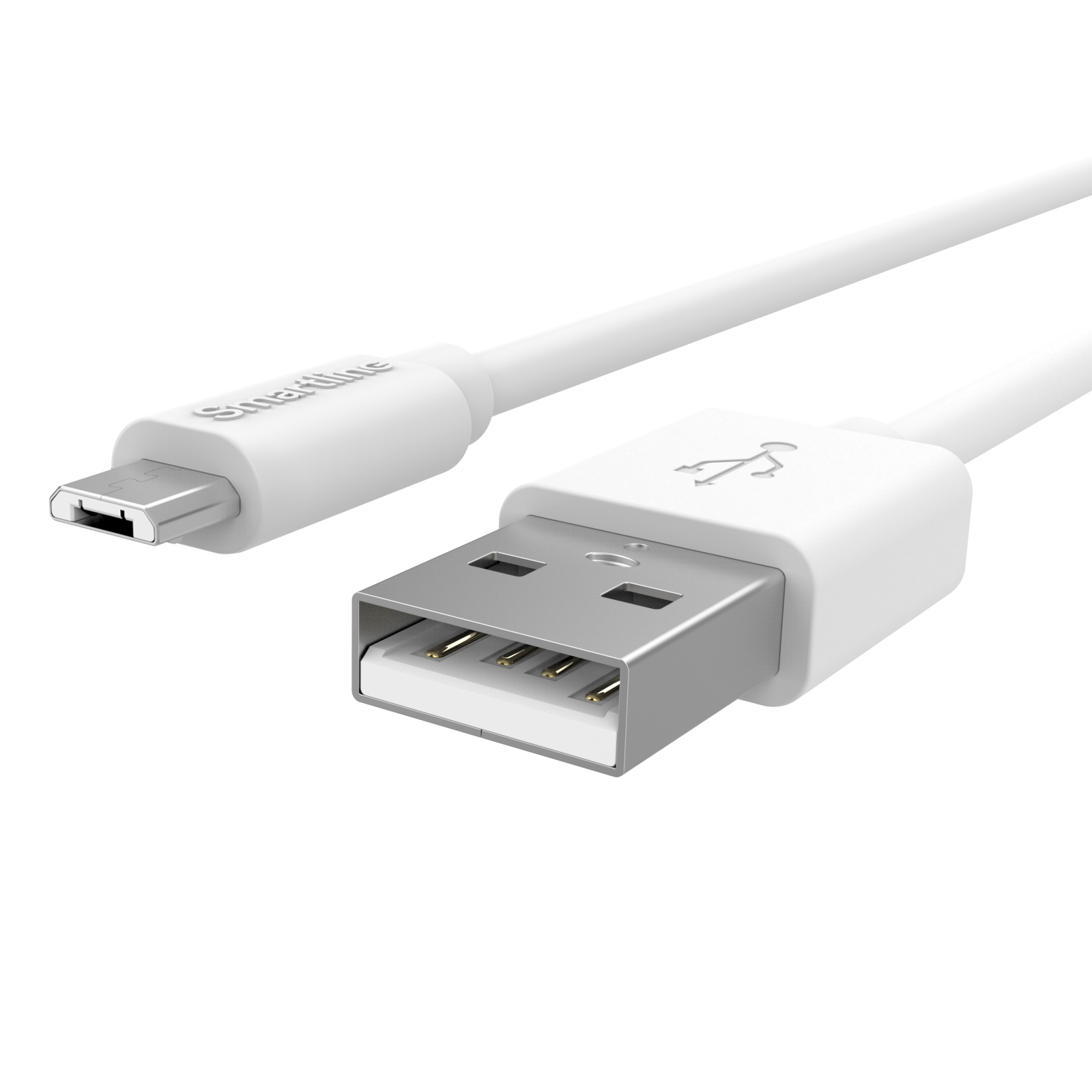 Ladekabel 1m MicroUSB, Hvit