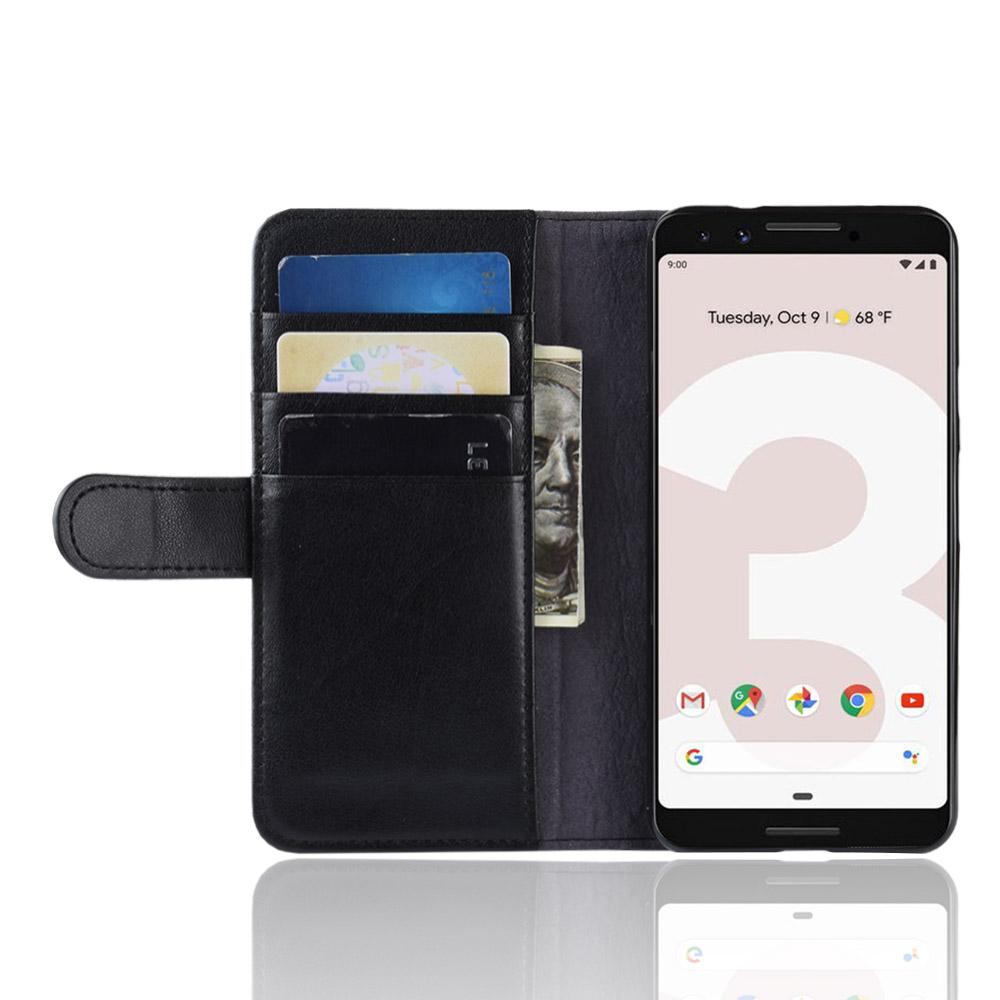 Google Pixel 3a Lommeboketui i ekte skinn, Svart