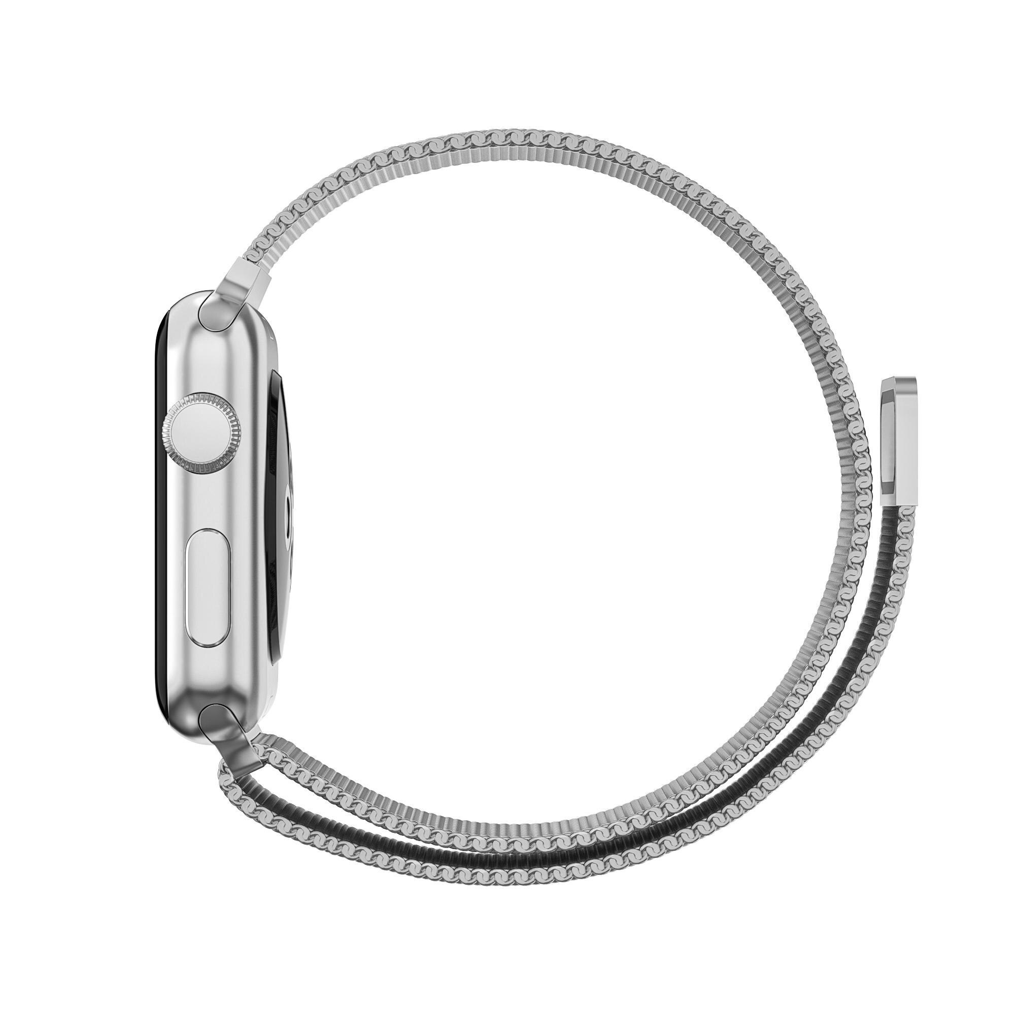 Apple Watch Series 1-3 38mm Reim Milanese Loop, Sølv