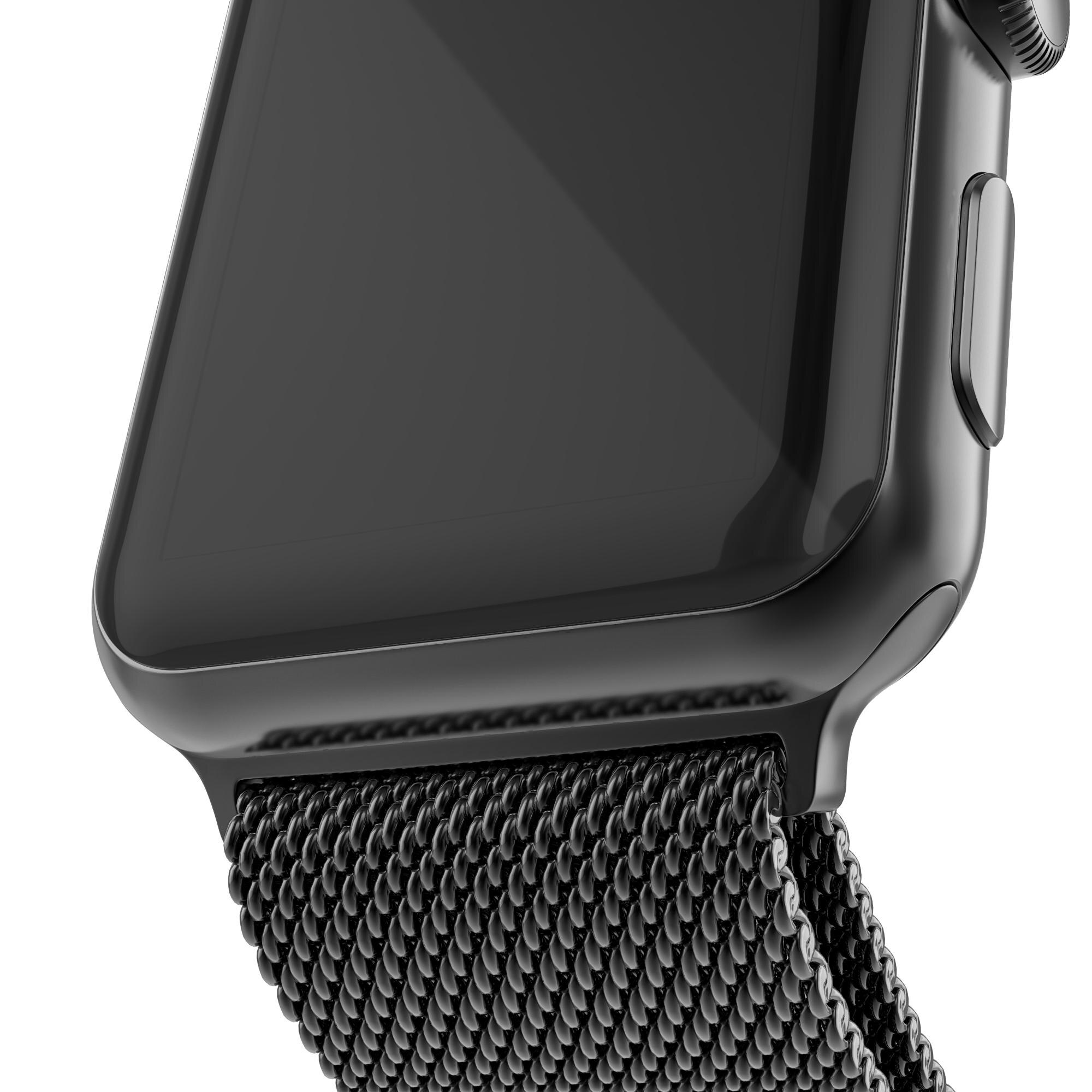 Apple Watch Series 4-6 44mm Reim Milanese Loop, Svart