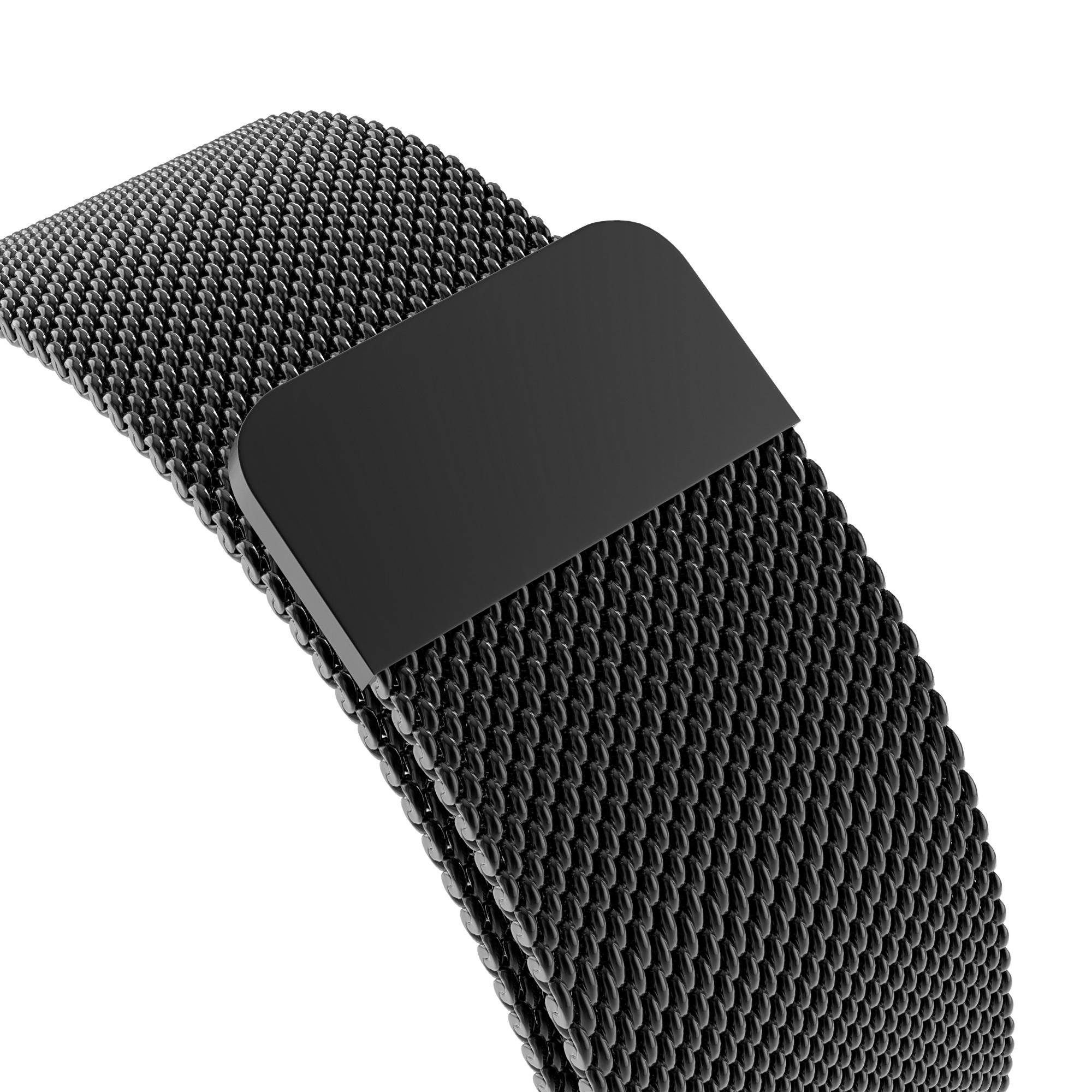 Apple Watch Series 4-6 44mm Reim Milanese Loop, Svart