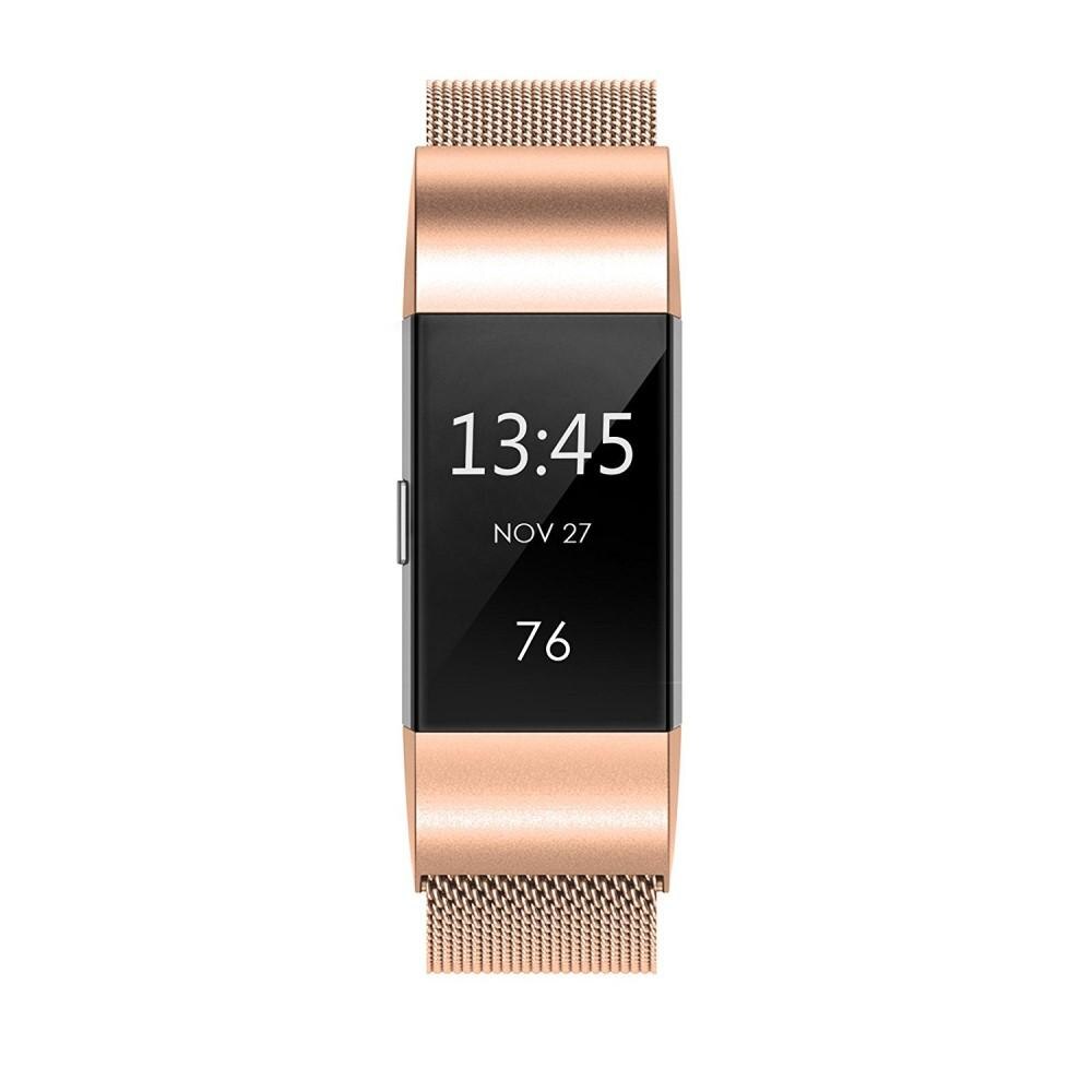 Fitbit Charge 2 Reim Milanese Loop, Rosegull