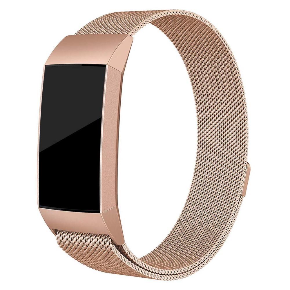 Fitbit Charge 3/Charge 4 Reim Milanese Loop, Rosegull