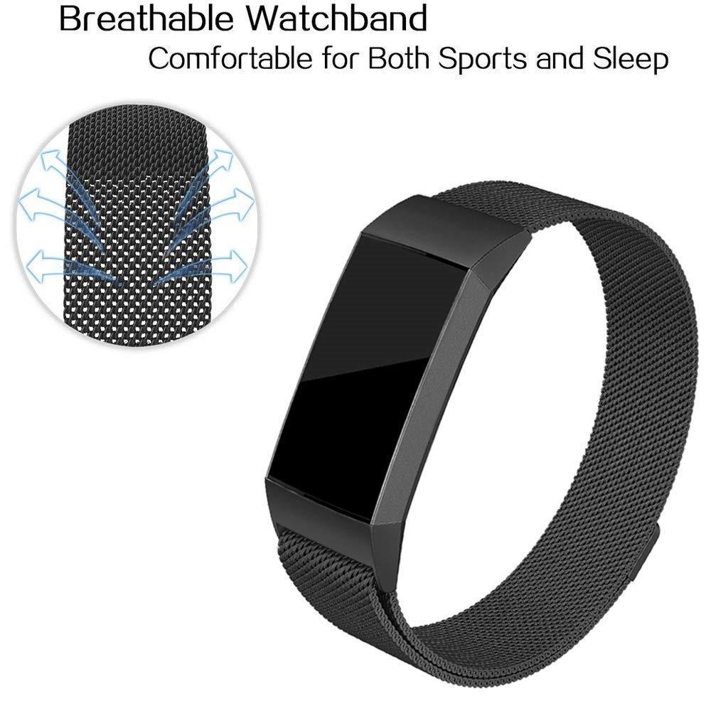 Fitbit Charge 3/Charge 4 Reim Milanese Loop, Svart