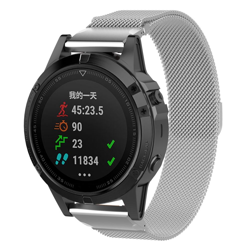 Garmin Fenix 6 Pro Reim Milanese Loop, Sølv