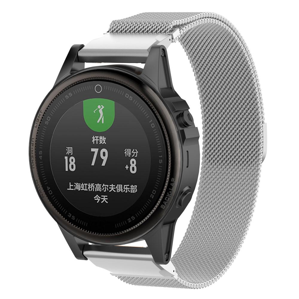 Garmin Fenix 7S Reim Milanese Loop, Sølv