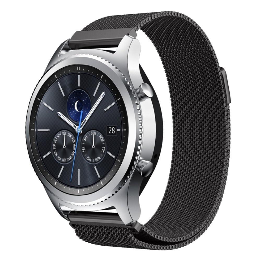 Samsung Gear S3 Frontier Reim Milanese Loop, Svart