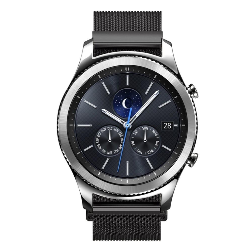 Samsung Gear S3 Frontier Reim Milanese Loop, Svart