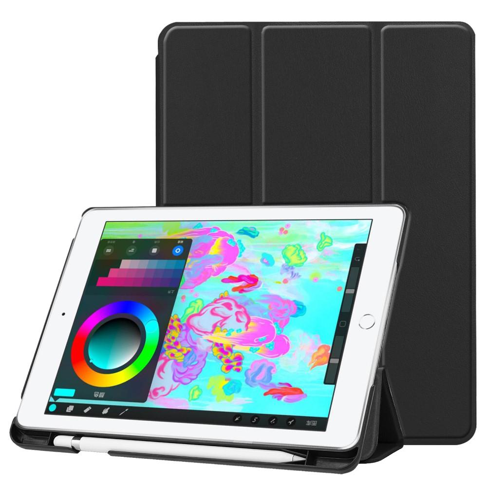 Apple iPad 9.7 5th Gen (2017) Tri-fold etui med pennholder, Svart