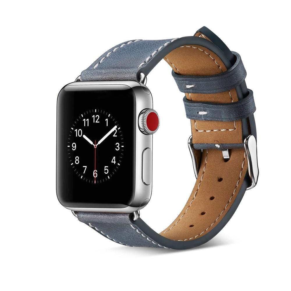 Apple Watch Ultra 49mm 2nd Gen Reim i ekte skinn, Blå