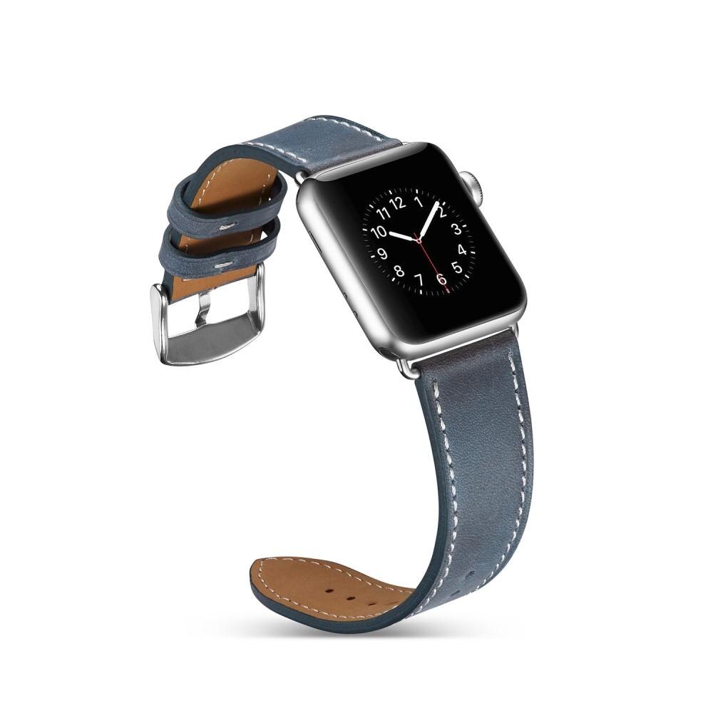 Apple Watch Ultra 49mm 2nd Gen Reim i ekte skinn, Blå