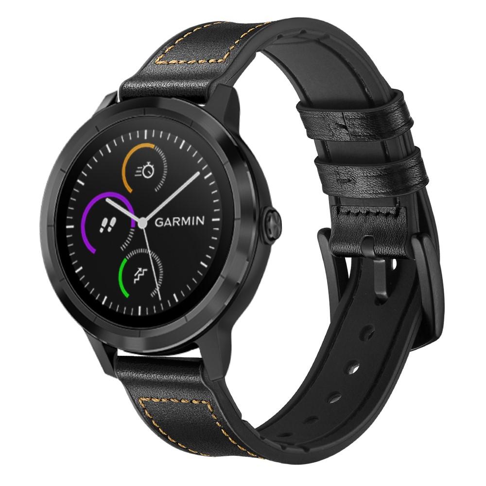 Garmin Vivoactive 3 Reim i ekte skinn, Svart