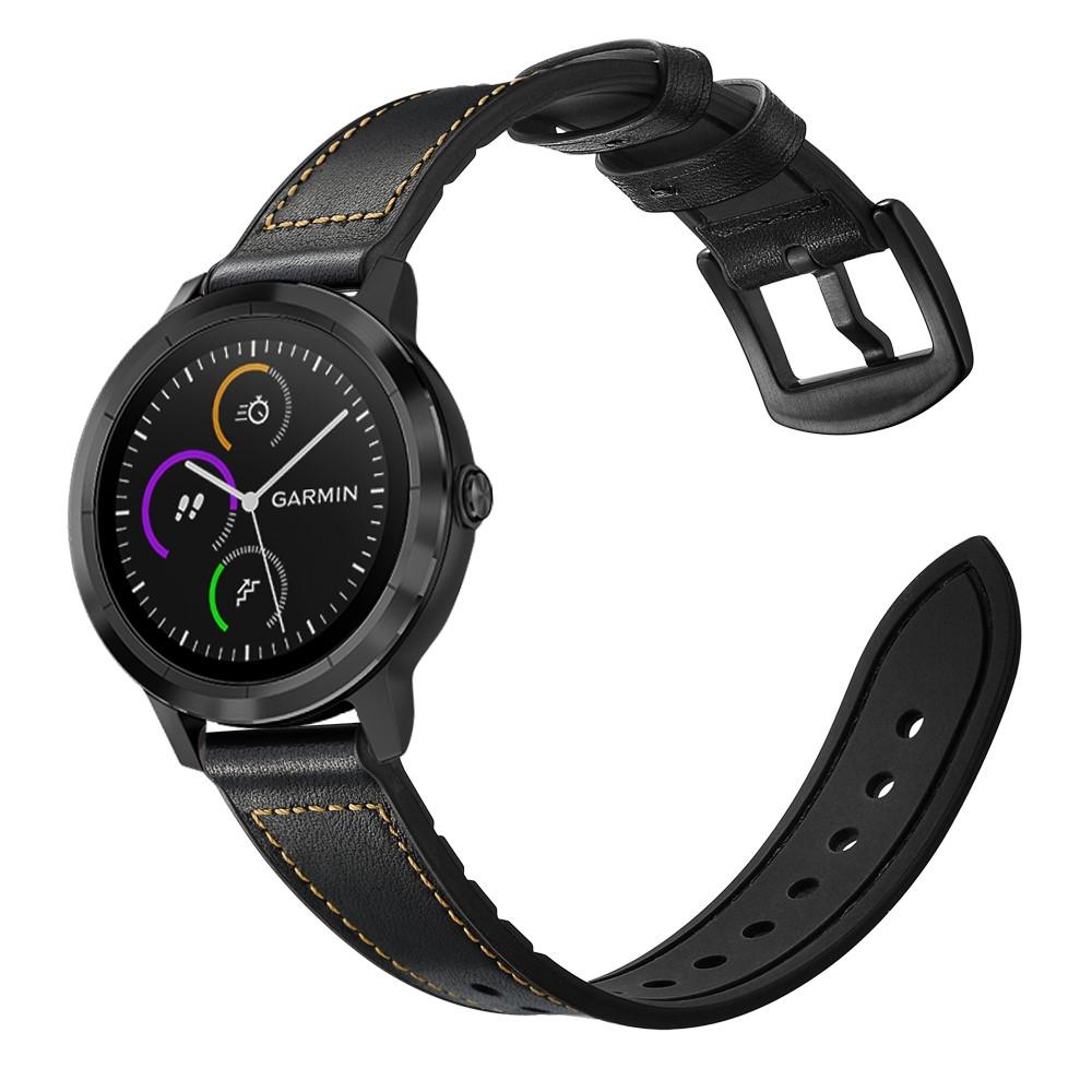 Garmin Vivoactive 3 Reim i ekte skinn, Svart