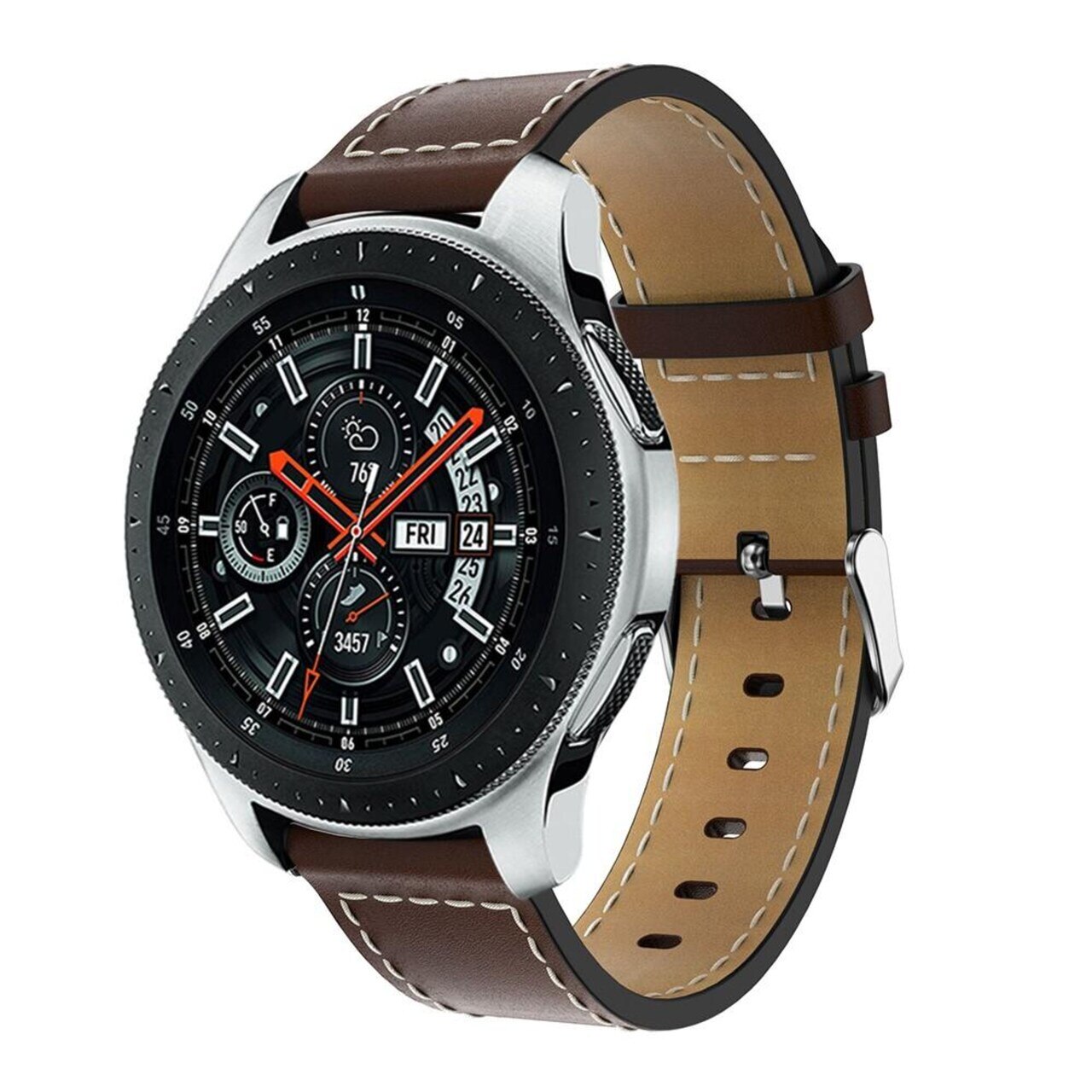 Samsung Galaxy Watch 7 44mm Reim i ekte skinn, Brun