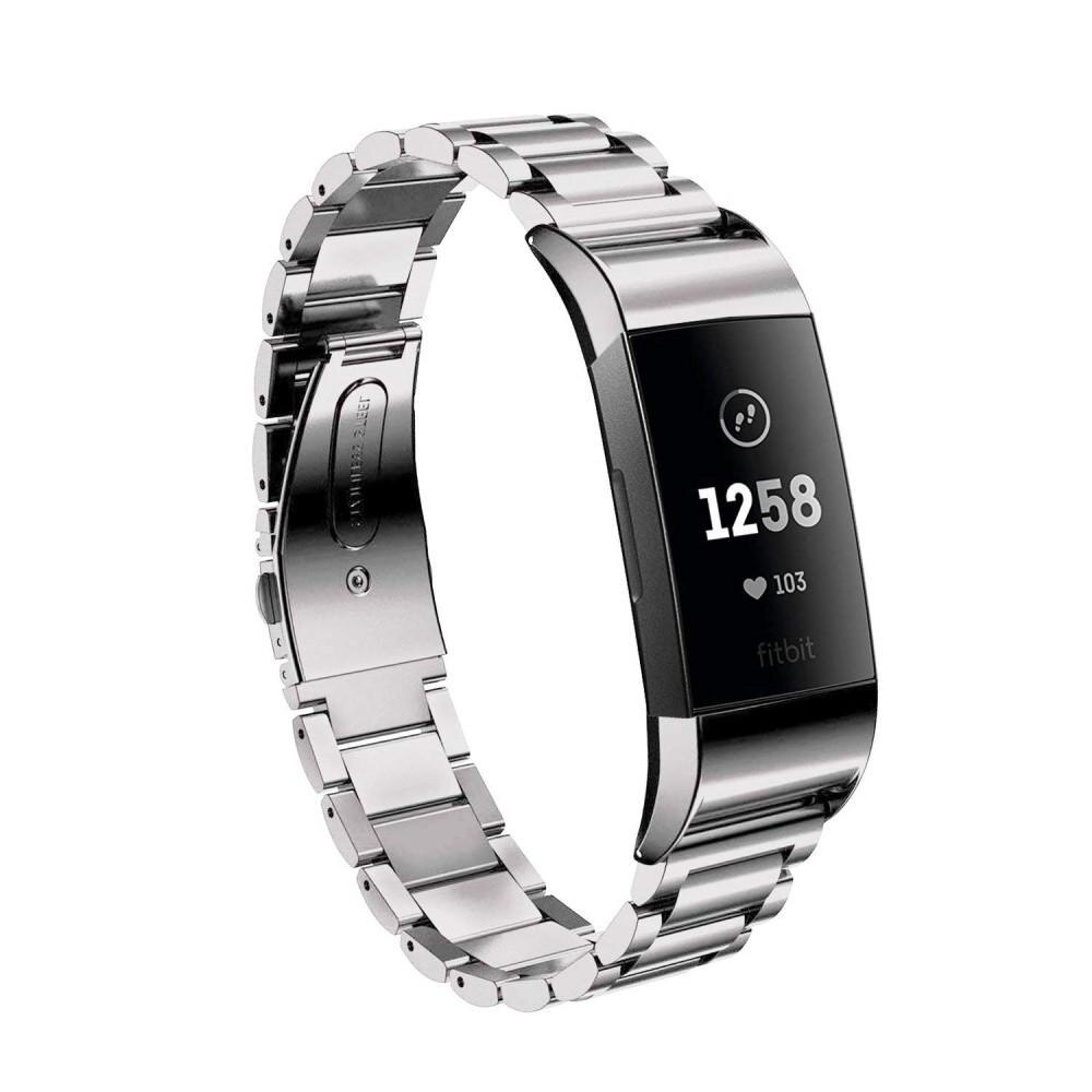 Fitbit Charge 3/Charge 4 Elegant lenkereim i metall, Sølv