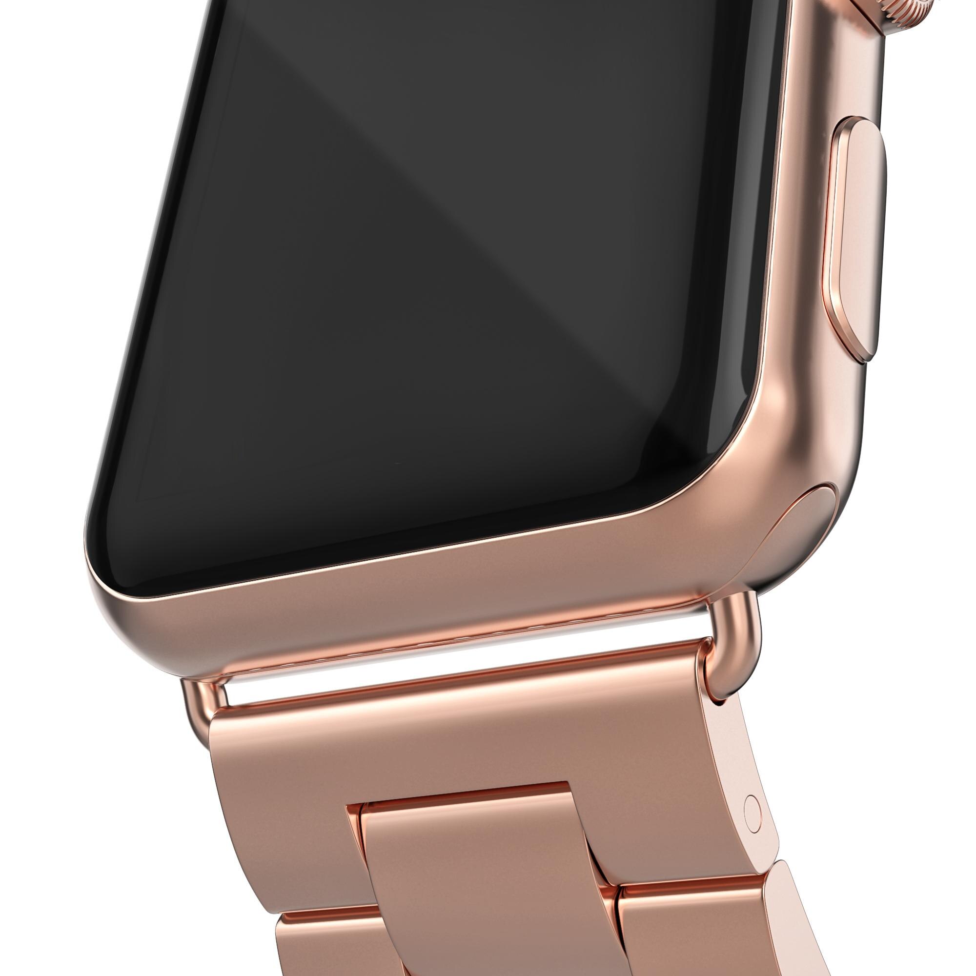 Apple Watch SE 44mm Elegant lenkereim i metall, Rosegull