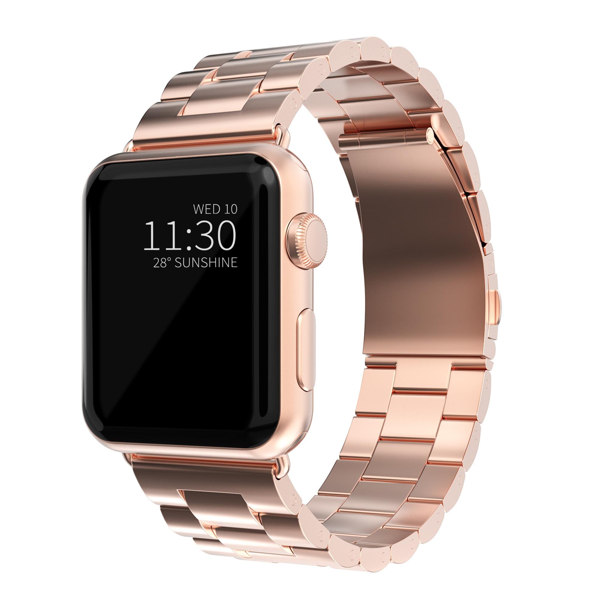 Apple Watch Series 9 41mm Elegant lenkereim i metall, Rosegull