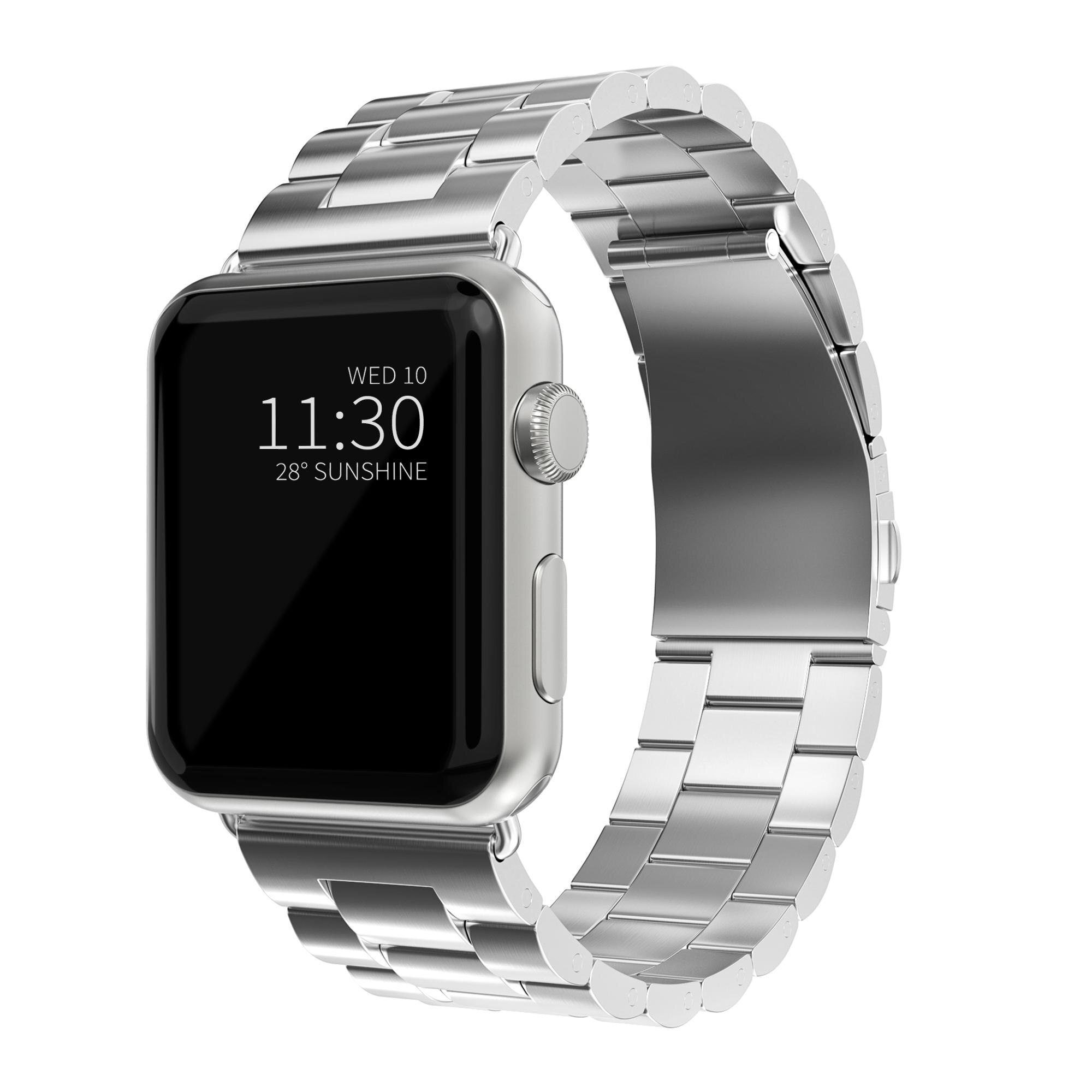 Apple Watch Series 7 41mm Elegant lenkereim i metall, Sølv